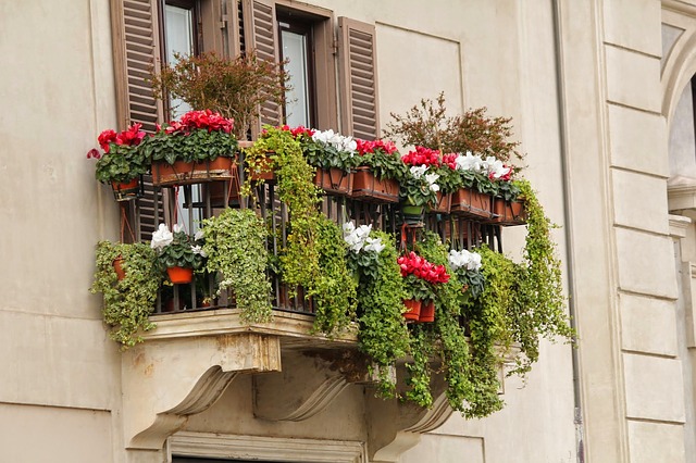 květinový balkon